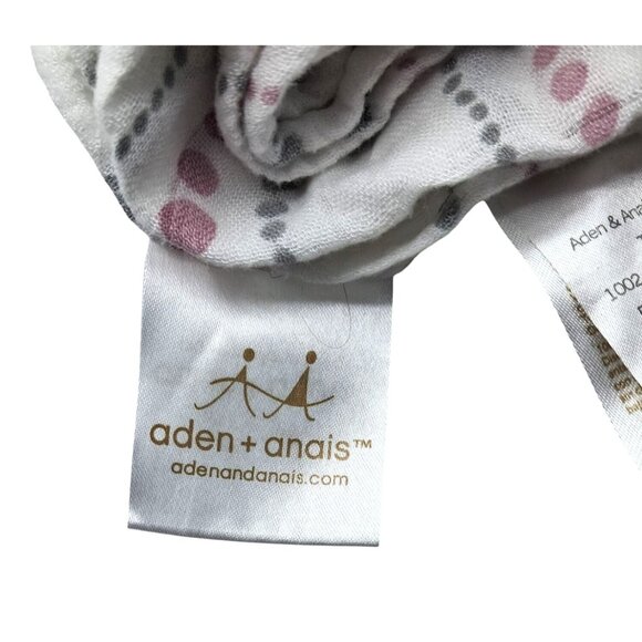 Aden + Anais 2 Swaddle Blankets Viscose From Bamboo Pink Gray White 46x44 - Picture 3 of 6
